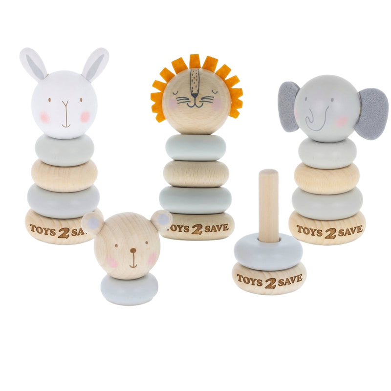 Toys2Save™ Wooden Animal Stacking Rings Toy