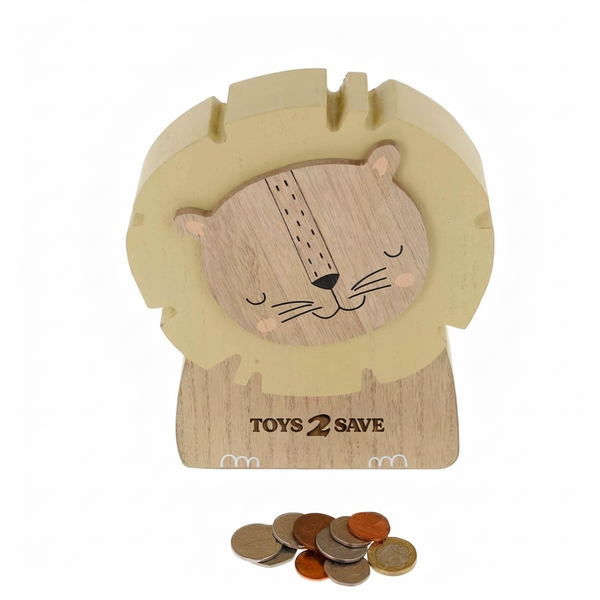 Toys2Save Wooden Lion Money Box